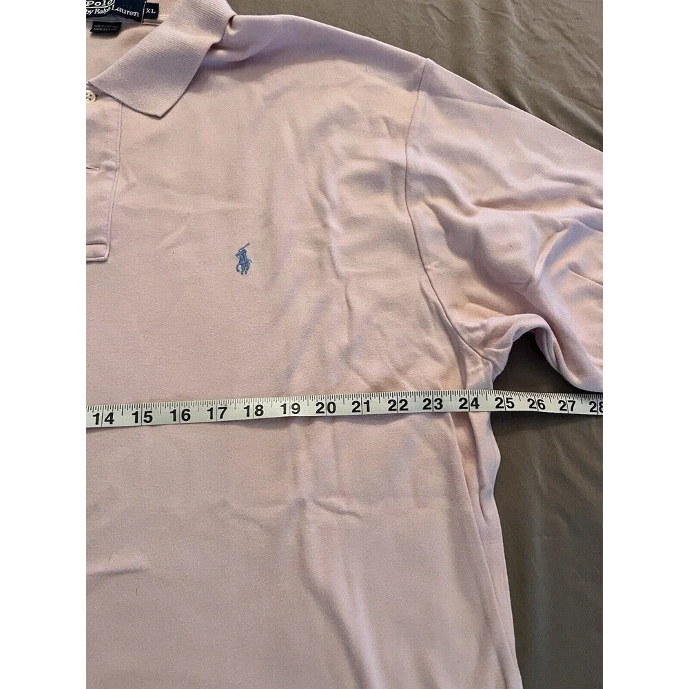 Polo Ralph Lauren Men’s Short Sleeve Polo Shirt Pink With Blue Pony Size XL